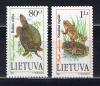 Почтовые марки. Литва. 1993г. Земноводные. №545-546. 1993г