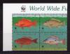 Почтовые марки. Острова Теркс и Кайкос. 1998 г. WWF. Рыбы. №1404-1407. 1998г