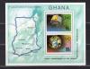 Почтовые марки. Гана. 1973г. Космос. Метеорология. Блок №51. (см.состояние) 1973г