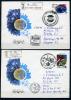 Конверты с марками и СГ, прошедшие почту. СССР 1991, 1992гг. Совместный космический полет. 1191,1992г