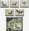 Почтовые марки. Фуджейра, 1972 г. Бабочки. №1326-1330. Бл. 34. 1972г