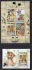 Почтовые марки. Сан Томе Принсипи, 2001 г. Коты на рыбалке и в живописи. Бл. 392. №1885-88. 2001г