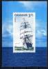 Почтовая карточка. Дания 1993 г. Парусный корабль "Дания" (1933) 1993г