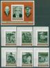 Почтовые марки Манама 1970 г Рузвельт, Де Голь Надпечатка № 369-374 + В1.92 В 1970г