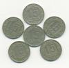 Монеты СССР 15 копеек 1952-1957 г 6 шт 1952-1957г