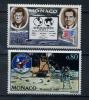 Почтовые марки. Монако. 1970 г. № 974-975. Космос. Человек на Луне. 1970г