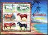 Почтовые марки. Гамбия. 2001. Лошади. МЛ. № 4595-4600. 2001г