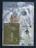 Почтовые марки. Абхазия. 1994г. Космос. Высадка на Луну. Фольга. Золото. Блок №SF10. Беззубц. 1994г