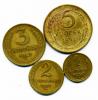 Монеты СССР: 1,2,3,5 копеек 1957 г. 4 шт. 1957г